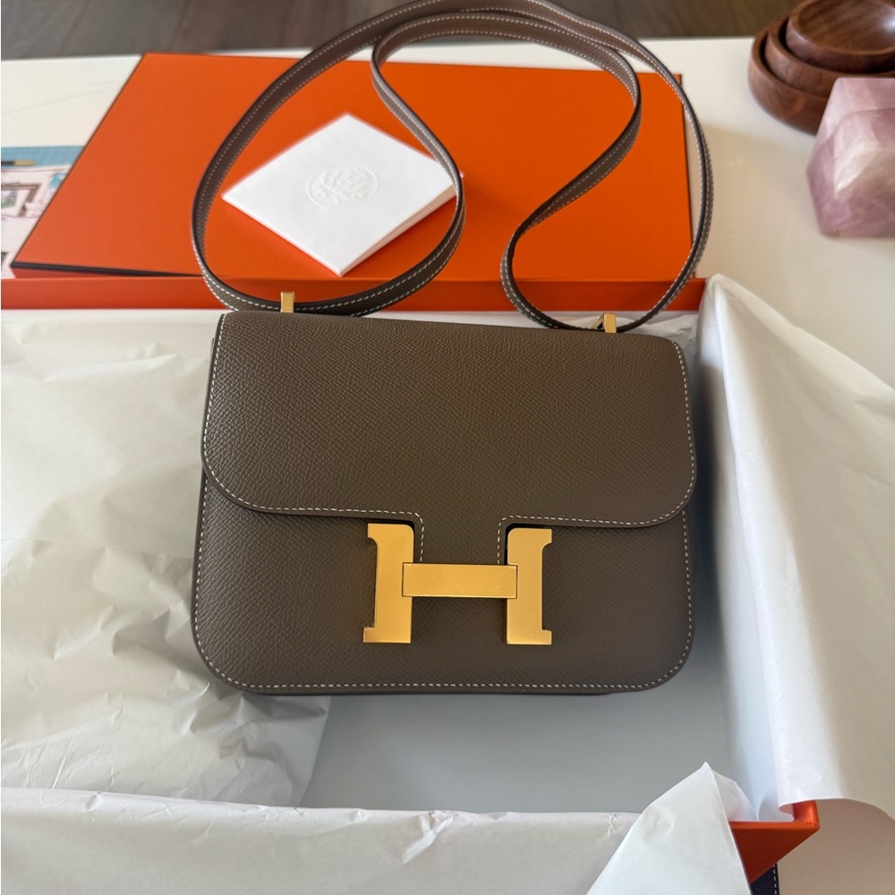 Hermès Epsom Constance 18 Etoupe gold